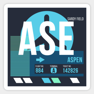 Aspen (ASE) Airport // Sunset Baggage Tag Magnet